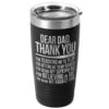 Softball 20 Oz. Double Insulated Tumbler - Dear Dad -Sport Gift Store sb 03559 BLACK MAIN