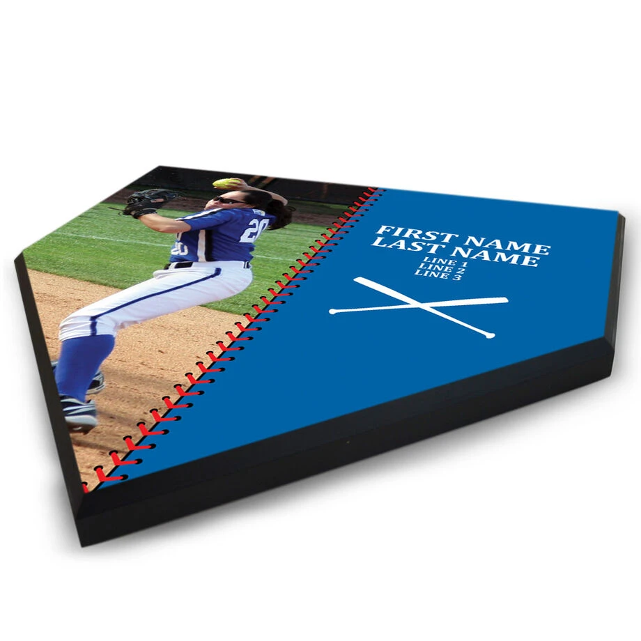 Softball Home Plate Plaque - Player Photo Stitch 6 Softball Home Plate Plaque - Player Photo Stitch - Image 4