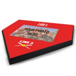 Softball Home Plate Plaque - Team Photo -Sport Gift Store sb 03571 RED ANGLE