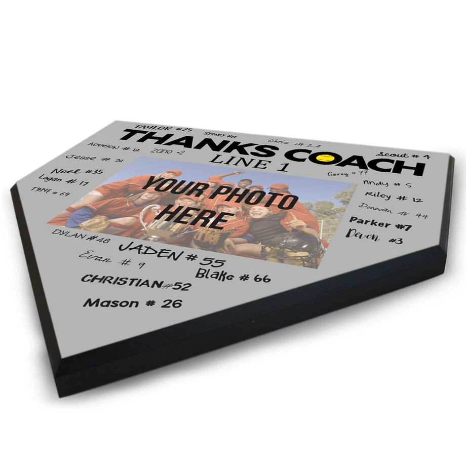 Softball Home Plate Plaque - Thank You Coach Photo Autograph 6 Softball Home Plate Plaque - Thank You Coach Photo Autograph - Image 4
