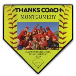 Softball Home Plate Plaque - Thank You Coach Photo