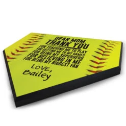 Softball Home Plate Plaque - Dear Mom -Sport Gift Store sb 03707 ANGLE