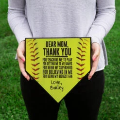 Softball Home Plate Plaque - Dear Mom -Sport Gift Store sb 03707 FEMALE
