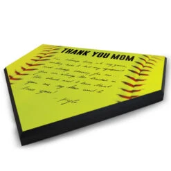 Softball Home Plate Plaque - Thank You Mom -Sport Gift Store sb 03709 ANGLE
