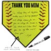 Softball Home Plate Plaque - Thank You Mom