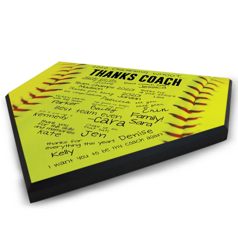 Softball Home Plate Plaque - Thanks Coach 7 Softball Home Plate Plaque - Thanks Coach - Image 5