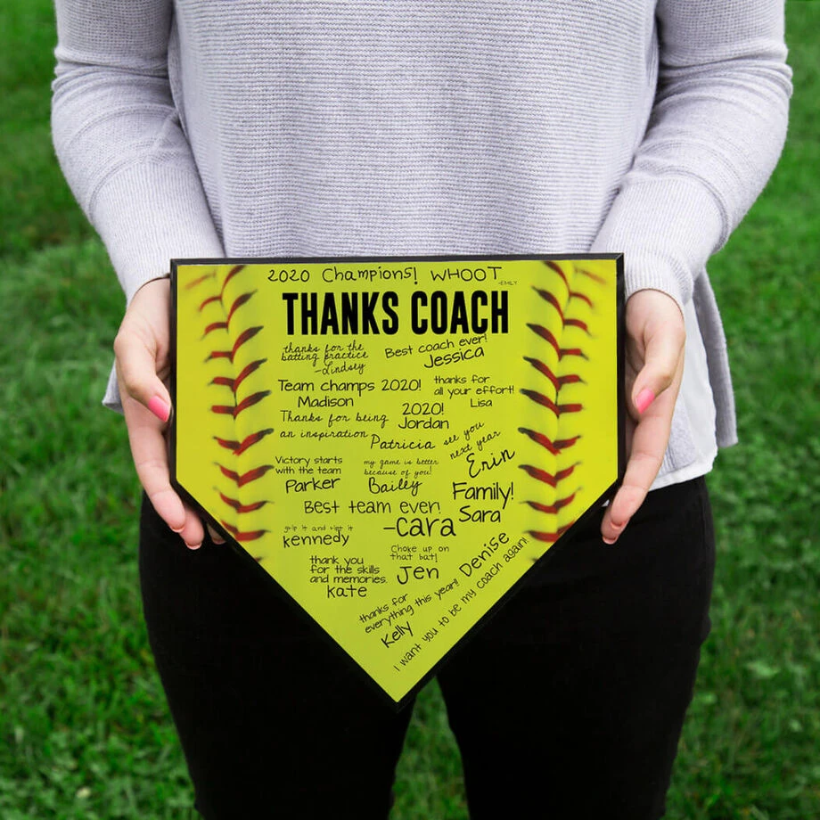 Softball Home Plate Plaque - Thanks Coach 5 Softball Home Plate Plaque - Thanks Coach - Image 3