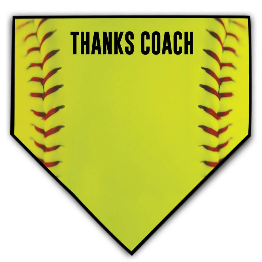 Softball Home Plate Plaque - Thanks Coach 4 Softball Home Plate Plaque - Thanks Coach - Image 2