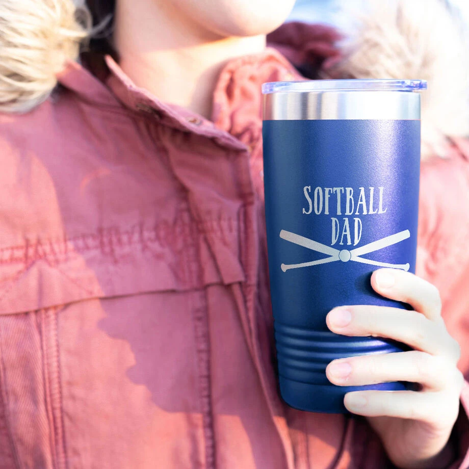 Softball 20oz. Double Insulated Tumbler - Softball Dad 5 Softball 20oz. Double Insulated Tumbler - Softball Dad - Image 3