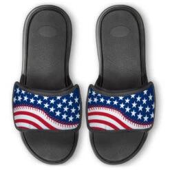 Softball Repwell® Slide Sandals - American Flag Ball
