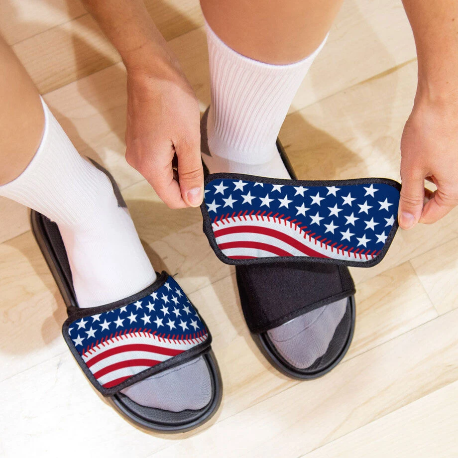 Softball Repwell® Sandal Straps - American Flag Ball 5 Softball Repwell® Sandal Straps - American Flag Ball - Image 3