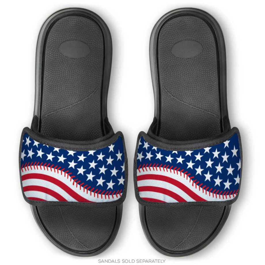 Softball Repwell® Sandal Straps - American Flag Ball 4 Softball Repwell® Sandal Straps - American Flag Ball - Image 2