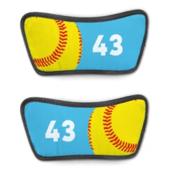 Softball Repwell® Sandal Straps - Ball And Number Reflected