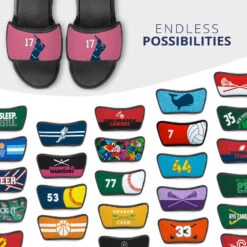 Softball Repwell® Sandal Straps - Batter Silhouette With Number 11 Softball Repwell® Sandal Straps - Batter Silhouette With Number -Sport Gift Store sb 03895 STRAPS PINKNAVY MULTI