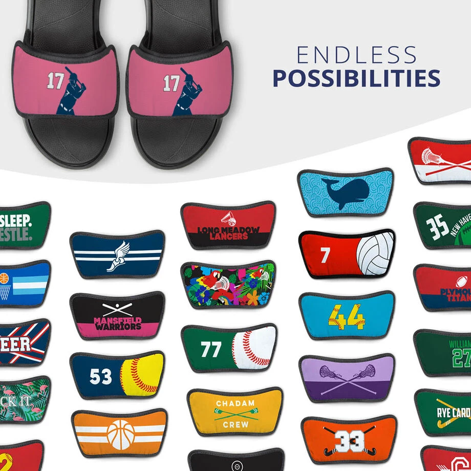 Softball Repwell® Sandal Straps - Batter Silhouette With Number 7 Softball Repwell® Sandal Straps - Batter Silhouette With Number - Image 5