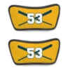 Softball Repwell® Sandal Straps - Crossed Bats With Numbers 1 Softball Repwell® Sandal Straps - Crossed Bats With Numbers -Sport Gift Store sb 03896 STRAPS YELLOWNAVY FLAT