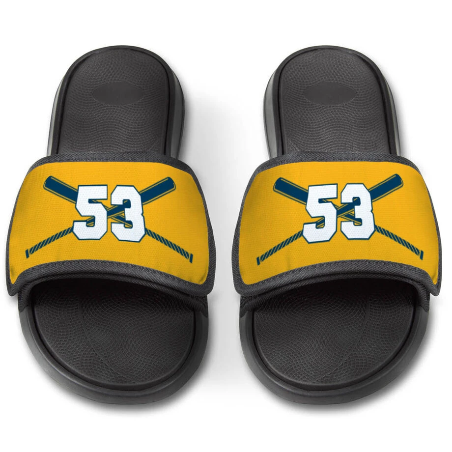 Softball Repwell® Slide Sandals - Crossed Bats With Numbers 5 Softball Repwell® Slide Sandals - Crossed Bats With Numbers - Image 3