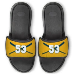 Softball Repwell® Slide Sandals - Crossed Bats With Numbers