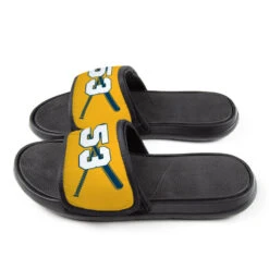 Softball Repwell® Slide Sandals - Crossed Bats With Numbers 10 Softball Repwell® Slide Sandals - Crossed Bats With Numbers -Sport Gift Store sb 03896 YELLOWNAVY SIDE