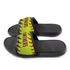 Softball Repwell® Slide Sandals - Personalized Softball Stitches -Sport Gift Store sb 03897 SIDE