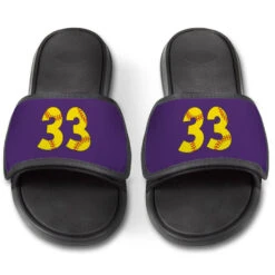 Softball Repwell® Slide Sandals - Softball Number Stitches 9 Softball Repwell® Slide Sandals - Softball Number Stitches -Sport Gift Store sb 03898 PURPLE FRONT