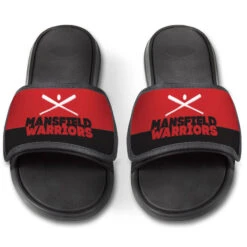 Softball Repwell® Slide Sandals - Team Name Colorblock -Sport Gift Store sb 03899 REDBLACK FRONT