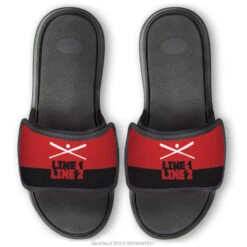 Softball Repwell® Sandal Straps - Team Name Colorblock -Sport Gift Store sb 03899 STRAPS REDBLACK EXAMPLE
