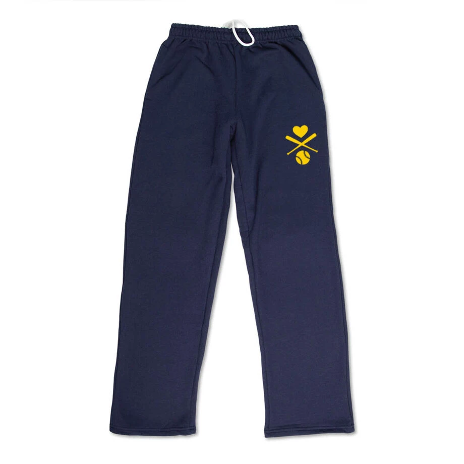 Softball Fleece Sweatpants - Crossed Softball Bats 4 Softball Fleece Sweatpants - Crossed Softball Bats - Image 2