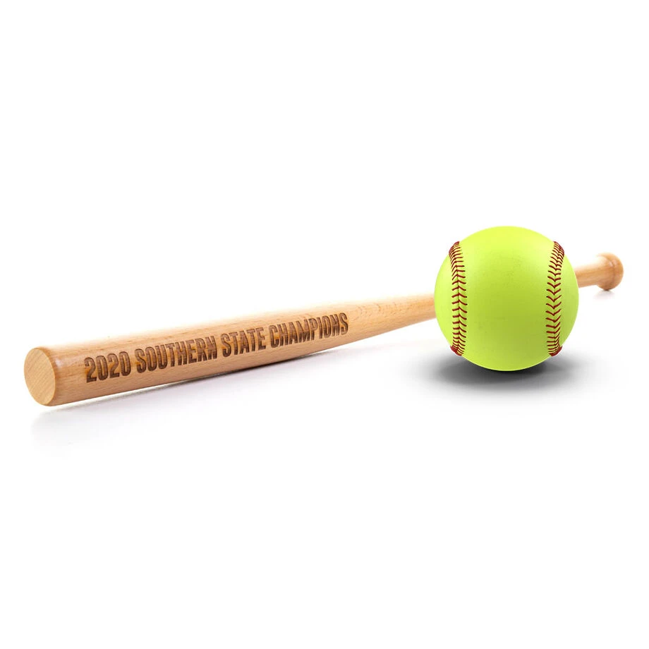 Engraved Mini Softball Bat - Custom Text 3 Engraved Mini Softball Bat - Custom Text