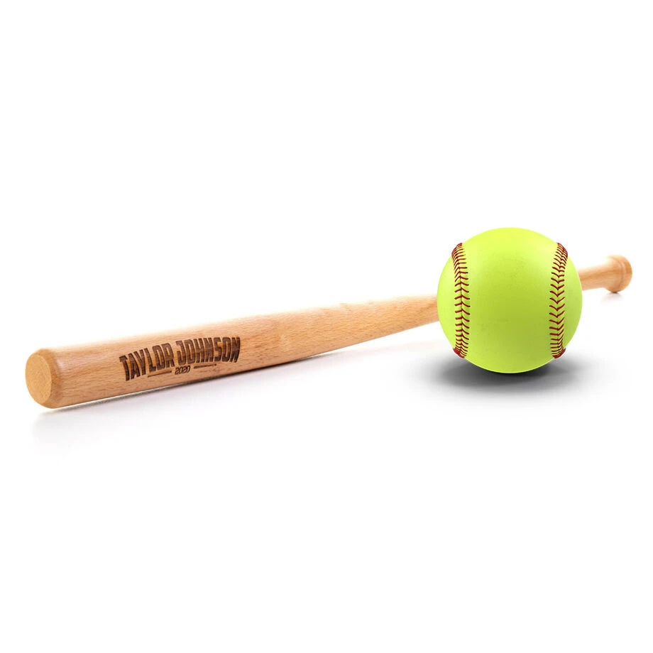 Engraved Mini Softball Bat - Name With Year 3 Engraved Mini Softball Bat - Name With Year