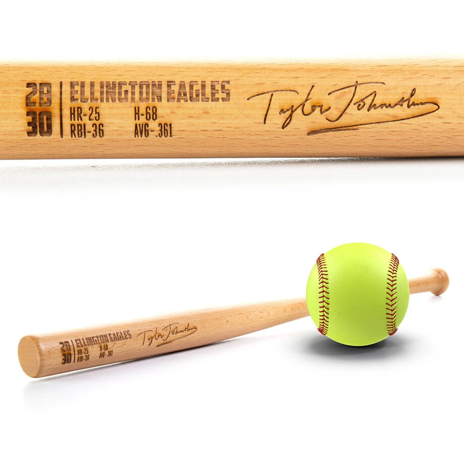 Engraved Mini Softball Bat - Signature Stats 4 Engraved Mini Softball Bat - Signature Stats - Image 2