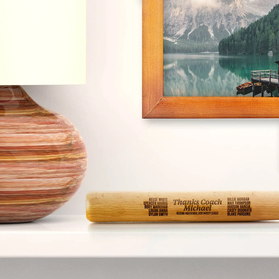 Engraved Mini Softball Bat - Thanks Coach With Roster 5 Engraved Mini Softball Bat - Thanks Coach With Roster - Image 3