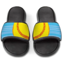 Softball Repwell® Slide Sandals - Ball Reflected -Sport Gift Store sb 03964 CAROLINA FRONT