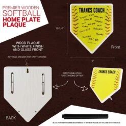 Premier Wooden Softball Home Plate Plaque - Thanks Coach 10 Premier Wooden Softball Home Plate Plaque - Thanks Coach -Sport Gift Store sb 04035 DETAILS