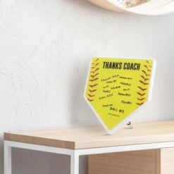 Premier Wooden Softball Home Plate Plaque - Thanks Coach 11 Premier Wooden Softball Home Plate Plaque - Thanks Coach -Sport Gift Store sb 04035 STANDING