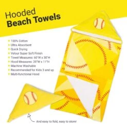 Softball Hooded Towel - Stitches 10 Softball Hooded Towel - Stitches -Sport Gift Store sb 04072 DETAILS