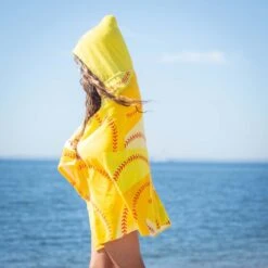 Softball Hooded Towel - Stitches 9 Softball Hooded Towel - Stitches -Sport Gift Store sb 04072 LIFESTYLE BEACH 2