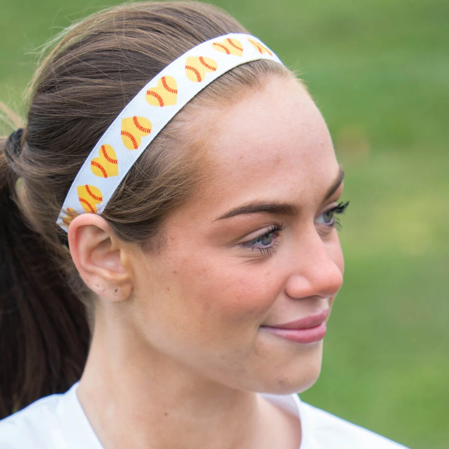 Softball Juliband Non-Slip Headband - Softball Heart Pattern 6 Softball Juliband Non-Slip Headband - Softball Heart Pattern - Image 4
