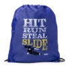 Softball Drawstring Backpack - Hit Run Steal Slide -Sport Gift Store sb 04105 ROYAL MAIN