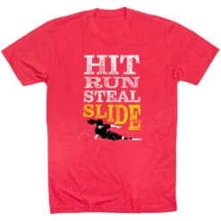 Softball Short Sleeve T-Shirt - Hit Run Steal Slide