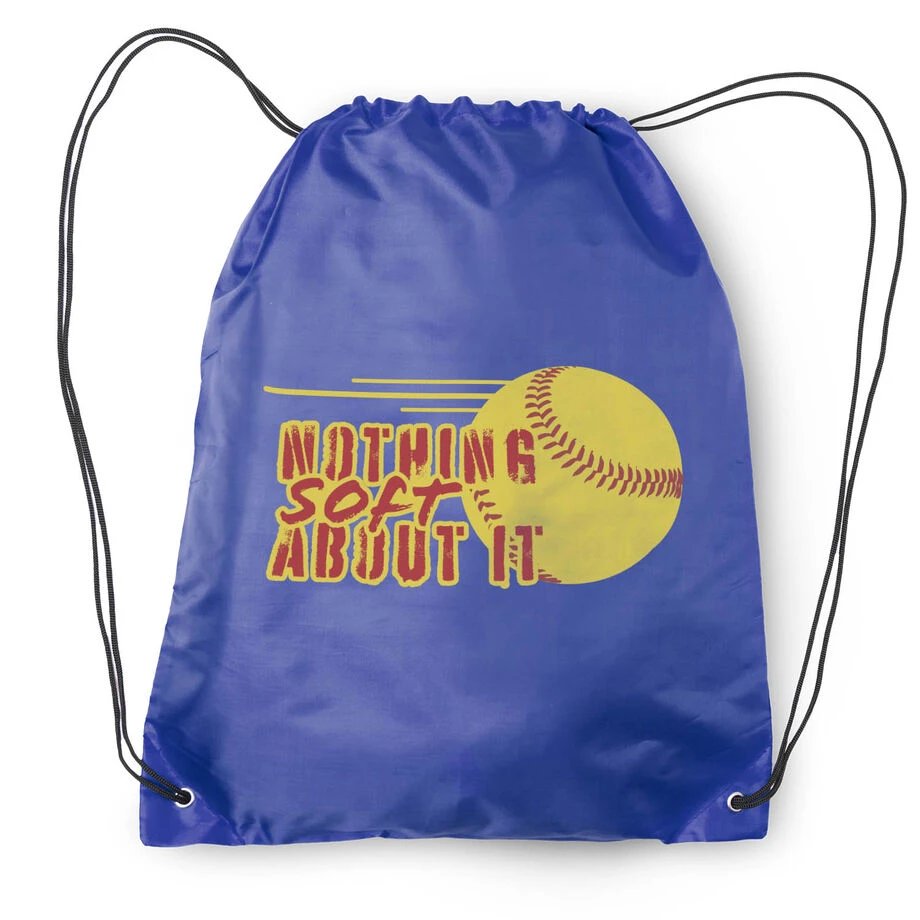 Softball Drawstring Backpack - Nothing Soft About It 4 Softball Drawstring Backpack - Nothing Soft About It - Image 2