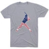 Softball T-Shirt Short Sleeve - Softball Stars And Stripes Player -Sport Gift Store sb 04179 GRAY FLAT