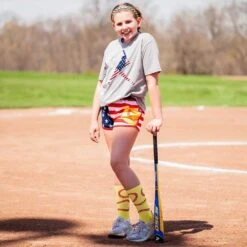 Softball T-Shirt Short Sleeve - Softball Stars And Stripes Player -Sport Gift Store sb 04179 LIFESTYLE 1 GRAY