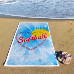 Softball Premium Beach Towel - Softball Heart Tie-Dye 9 Softball Premium Beach Towel - Softball Heart Tie-Dye -Sport Gift Store sb 04227 BEACH