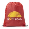 Softball Drawstring Backpack - Modern Softball 1 Softball Drawstring Backpack - Modern Softball -Sport Gift Store sb 04269 RED MAIN