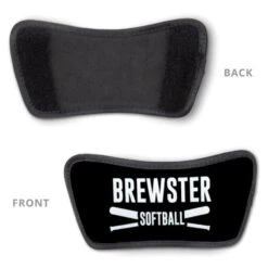 Softball Repwell® Slide Sandals - Personalized Team Name With Bats -Sport Gift Store sb 04317 BLACK DETAIL