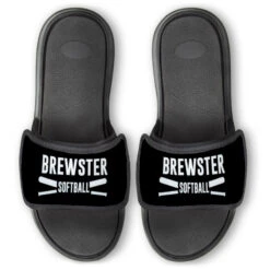 Softball Repwell® Slide Sandals - Personalized Team Name With Bats