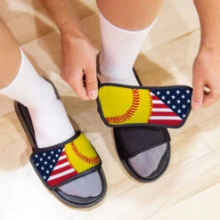 Softball Repwell® Slide Sandals - USA Flag -Sport Gift Store sb 04318 LIFESTYLE