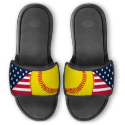 Softball Repwell® Slide Sandals - USA Flag