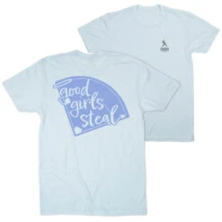 Softball Short Sleeve T-Shirt - Good Girls Steal (Back Design)